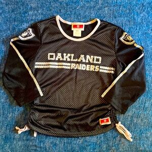 Oakland Raiders Originals Women’s Medium Jersey Long Sleeve Made in USA Medium